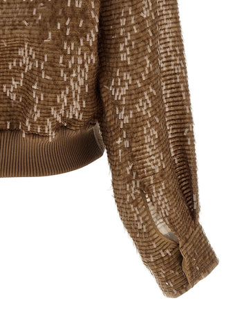 Brown Silk Cardigan