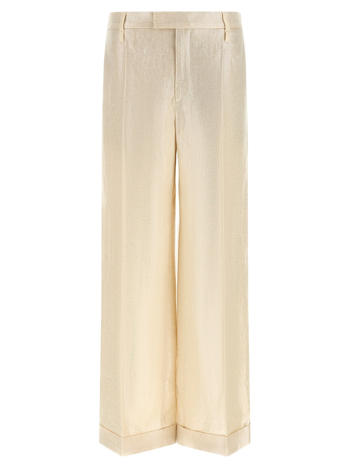 Gold Linen Casual Pants