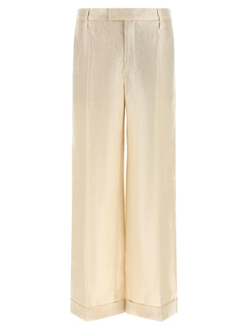 Gold Linen Casual Pants