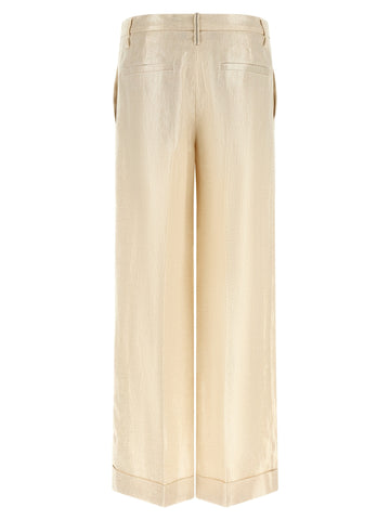 Gold Linen Casual Pants