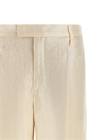 Gold Linen Casual Pants