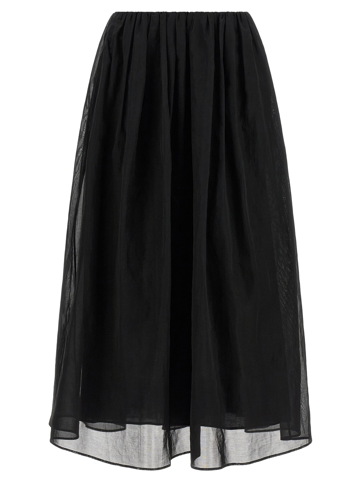 Black Cotton Mini Skirt