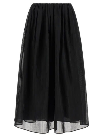 Black Cotton Mini Skirt