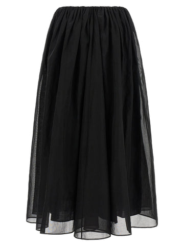 Black Cotton Mini Skirt