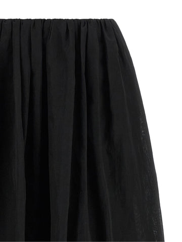 Black Cotton Mini Skirt