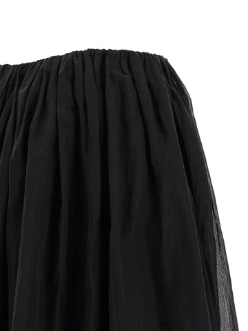 Black Cotton Mini Skirt