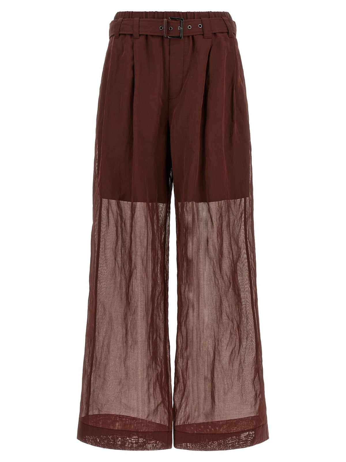 Bordeaux Cotton Flared Pants
