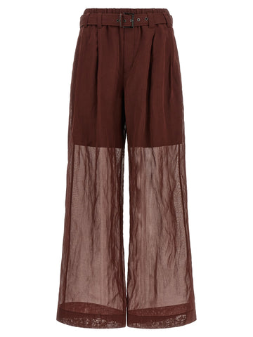 Bordeaux Cotton Flared Pants