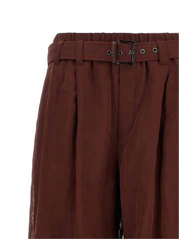 Bordeaux Cotton Flared Pants