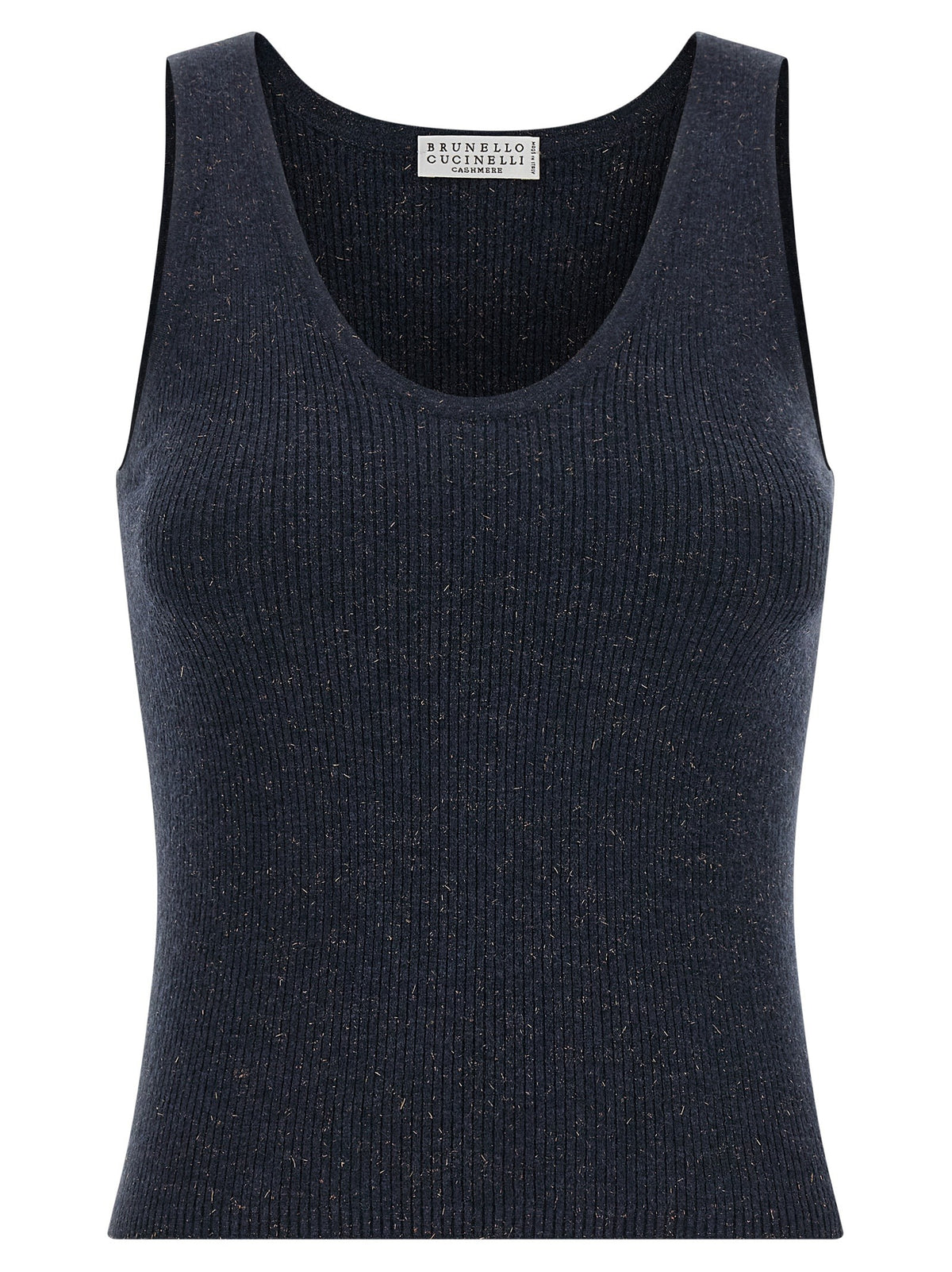 Blue Cashmere Sleeveles T-Shirt