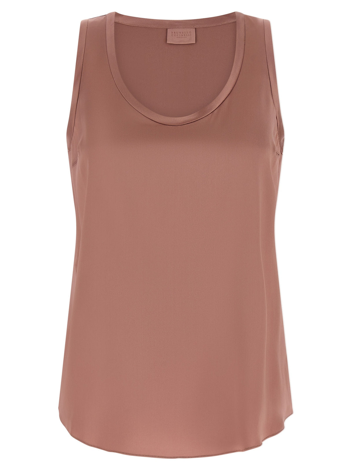 Multicolor Silk Sleeveles T-Shirt