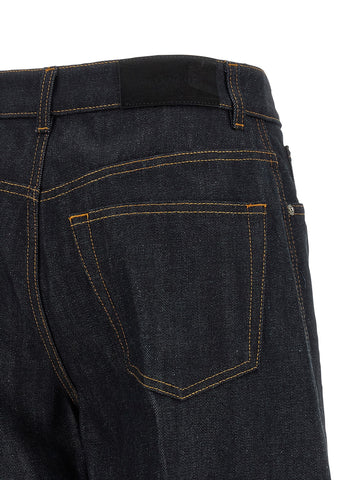 Blue Cotton Flared Jeans