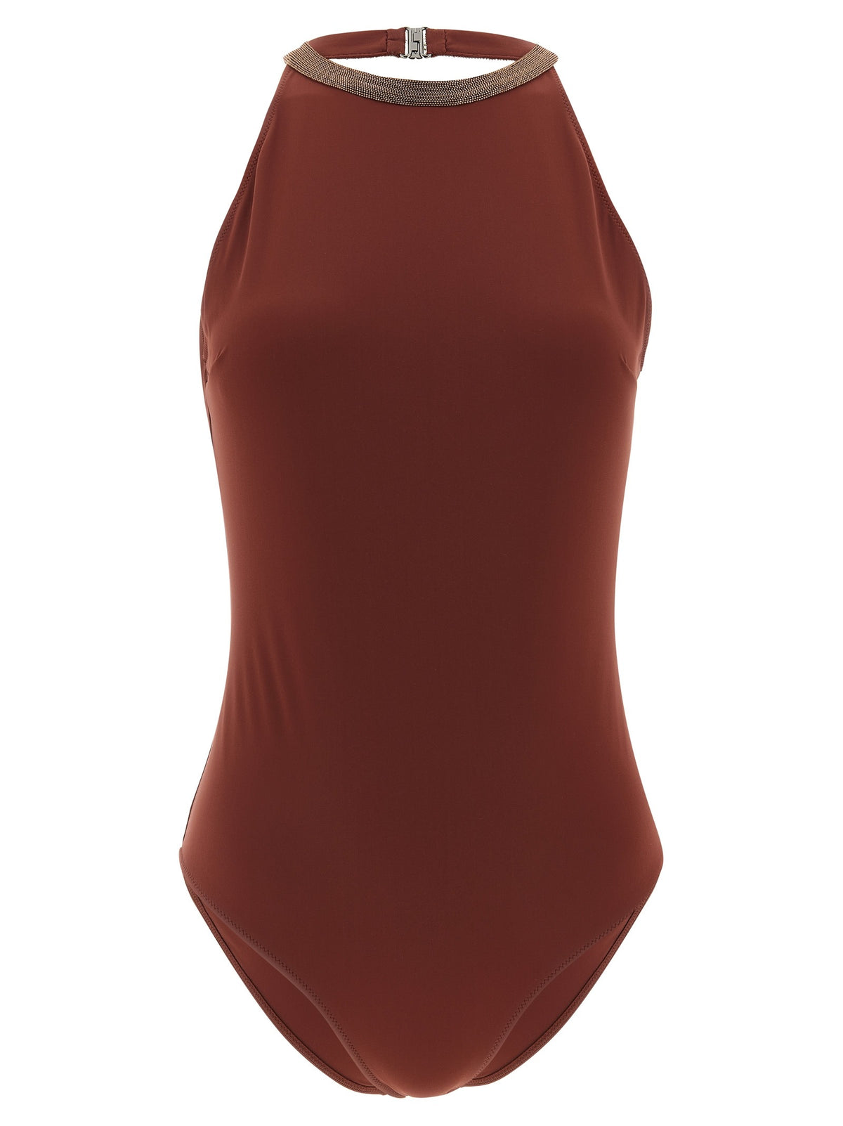 Bordeaux Polyamide One-Piece Swimsuit