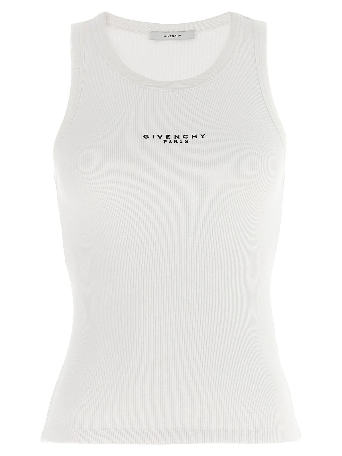 White Cotton Sleeveles T-Shirt