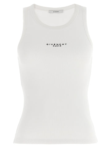 White Cotton Sleeveles T-Shirt
