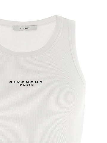 White Cotton Sleeveles T-Shirt