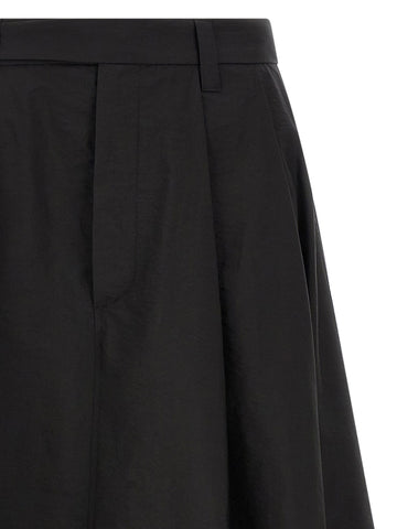 Black Cotton Midi Skirt