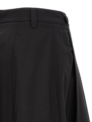 Black Cotton Midi Skirt