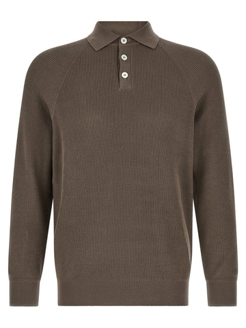 Brown Cotton Polo Shirt