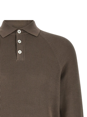 Brown Cotton Polo Shirt