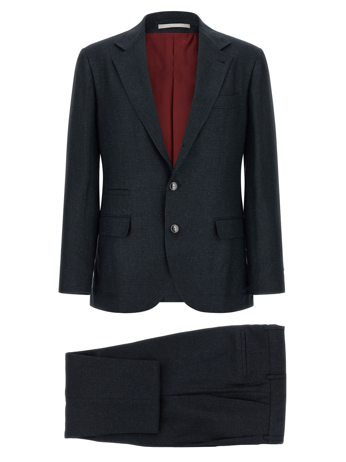 Blue Silk Two-Piece Suit