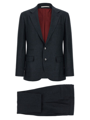 Blue Silk Two-Piece Suit