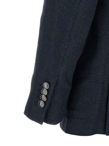 Blue Silk Two-Piece Suit