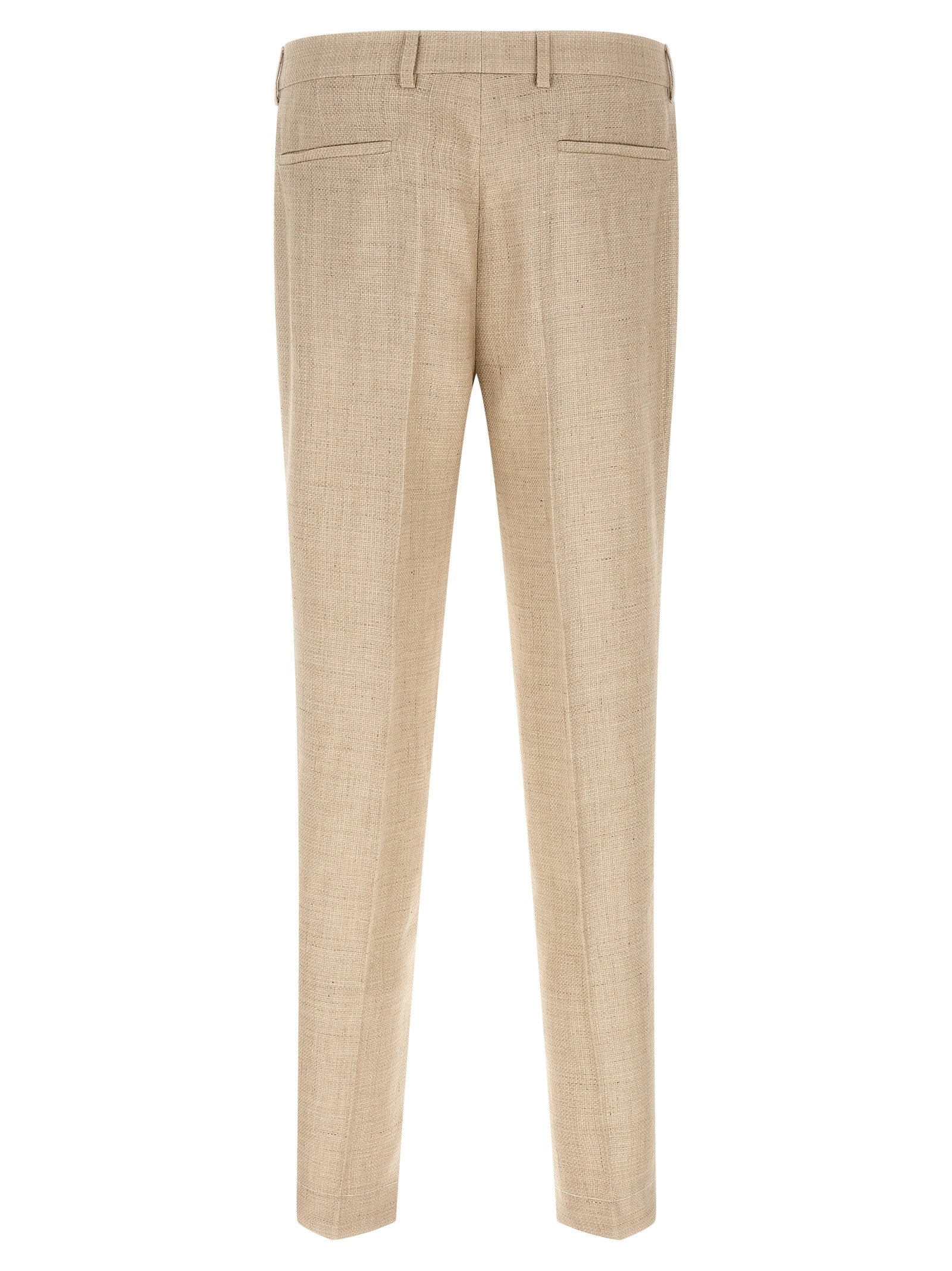 Beige Silk Two-Piece Suit