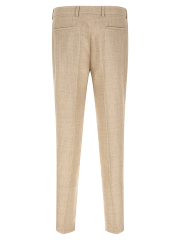 Beige Silk Two-Piece Suit