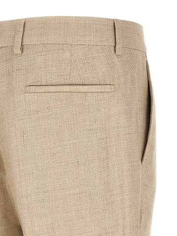 Beige Silk Two-Piece Suit