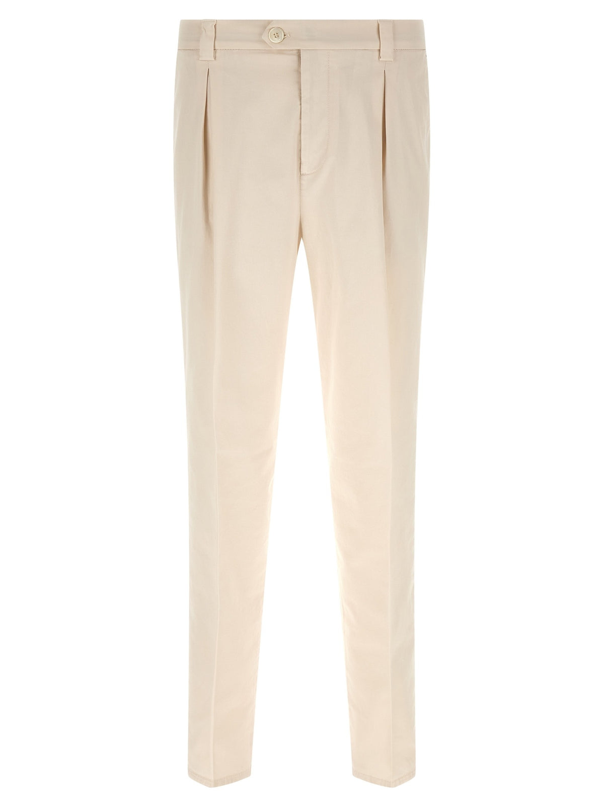 White Cotton Casual Pants