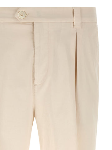 White Cotton Casual Pants
