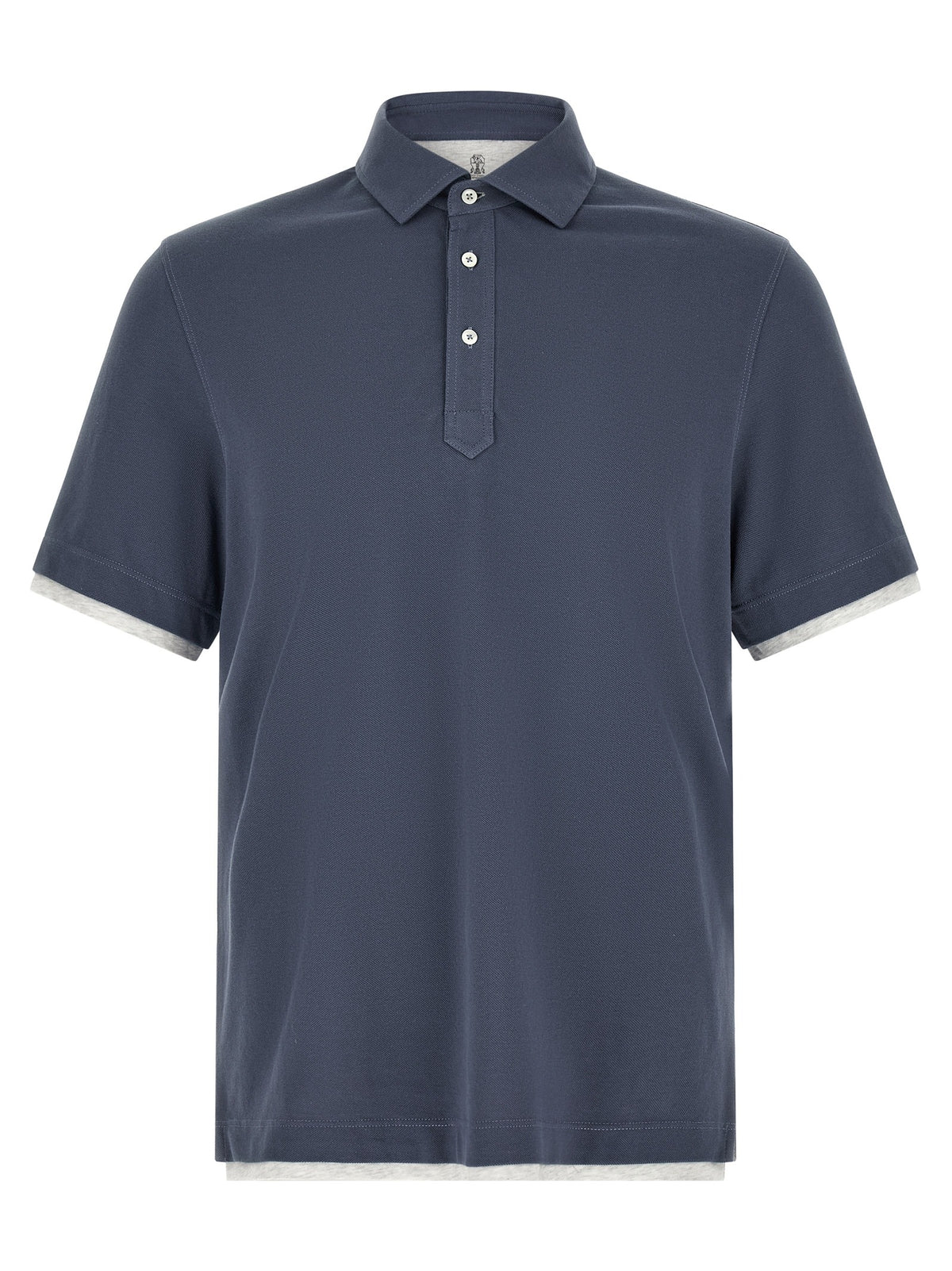 Blue Cotton Polo Shirt