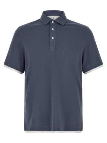 Blue Cotton Polo Shirt