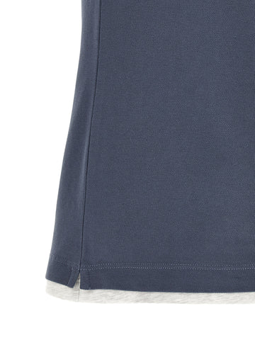 Blue Cotton Polo Shirt