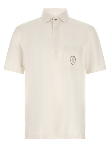 White Virgin Wool Polo Shirt