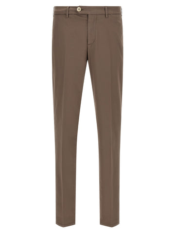 Beige Cotton Casual Pants
