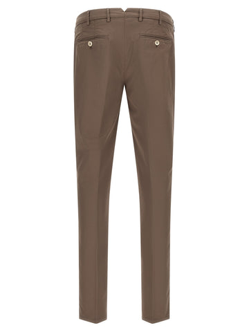 Beige Cotton Casual Pants