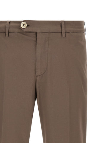 Beige Cotton Casual Pants