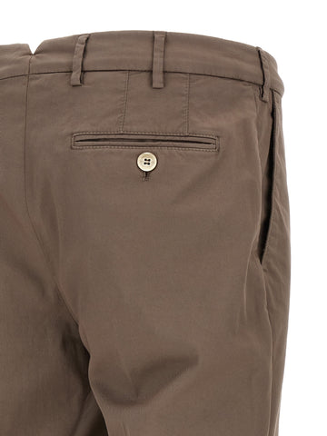 Beige Cotton Casual Pants