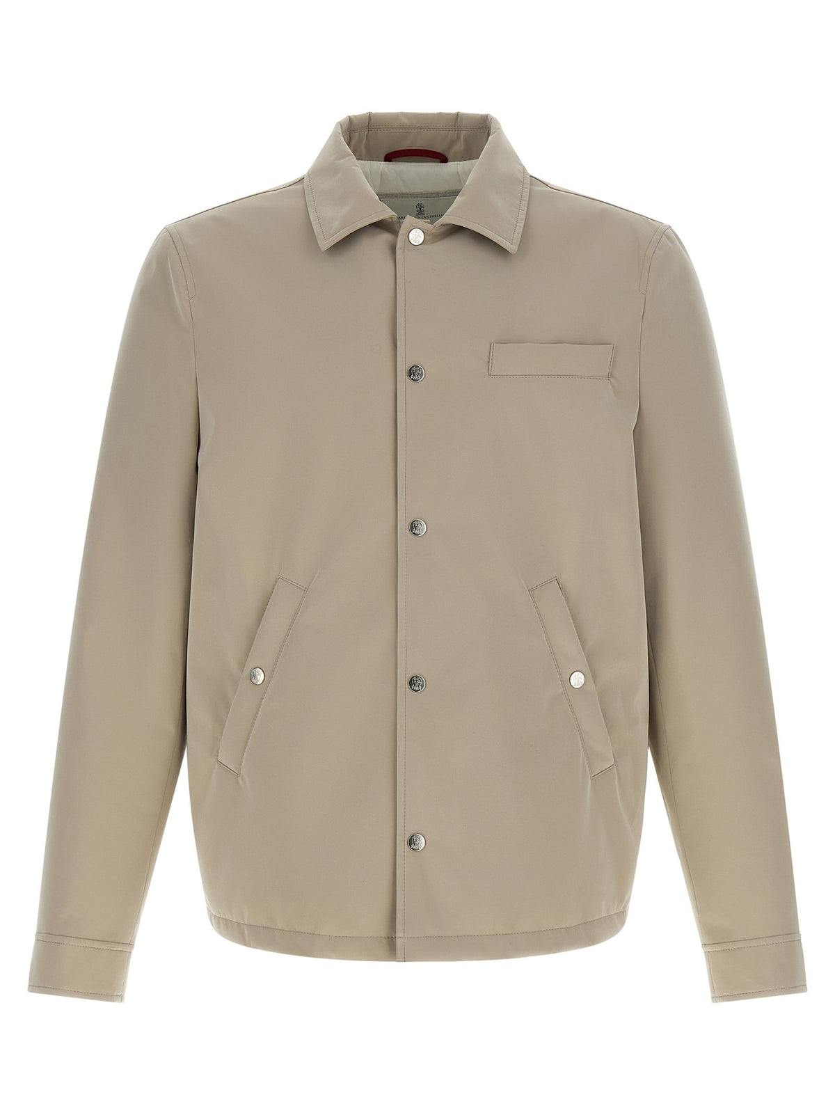 Gray Polyester Full-Length Jacket