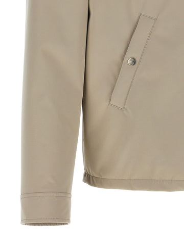 Gray Polyester Full-Length Jacket