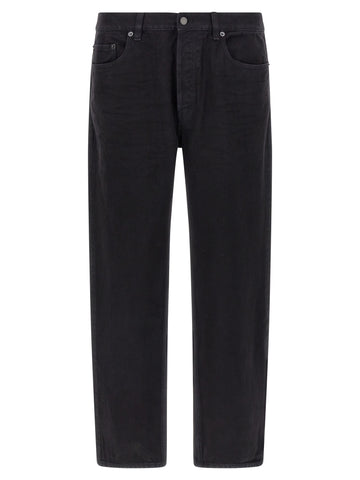 Black Cotton Straight-Leg Jeans