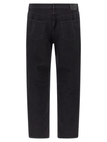 Black Cotton Straight-Leg Jeans