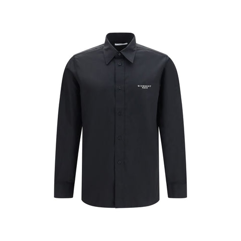 Black Cotton Dress Shirt