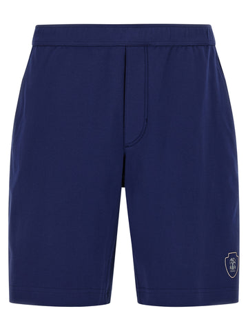 Blue Cotton Bermuda Shorts