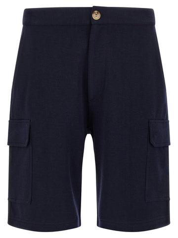 Blue Cotton Bermuda Shorts