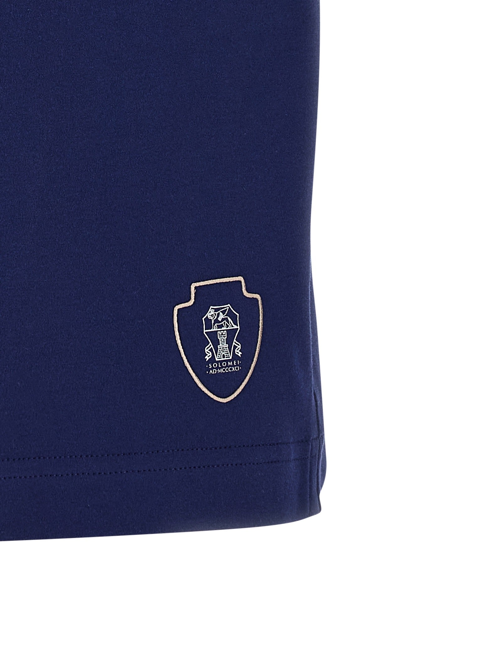 Blue Cotton Bermuda Shorts