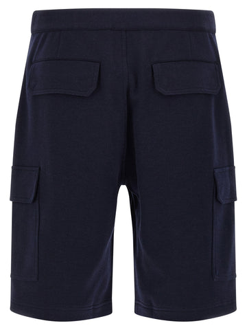 Blue Cotton Bermuda Shorts