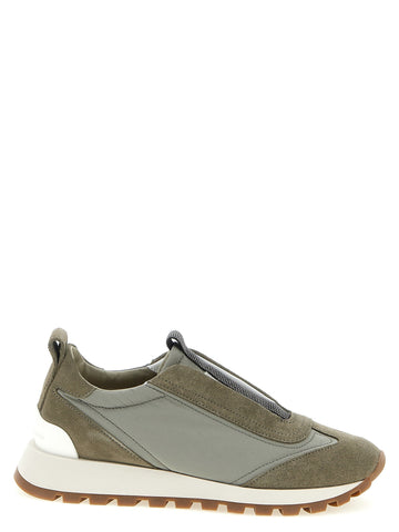 Bicolor Polyester Athletic Sneakers